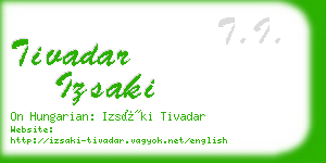 tivadar izsaki business card